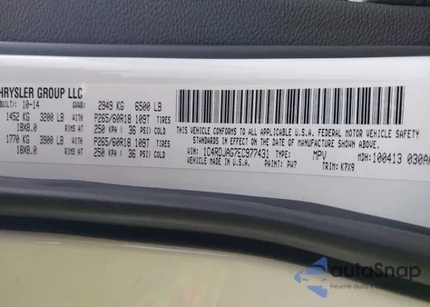 2014 Dodge Durango Sxt z USA, uszkodzony, nr VIN 1C4RDJAG7EC977431